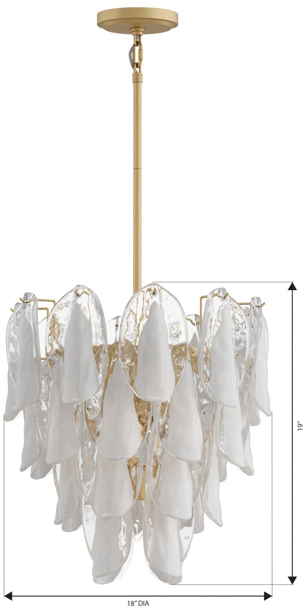 Image 7 Metropolitan Verla Crest 5-Lt 18-in Legacy Brass Pendant with White Glass more views