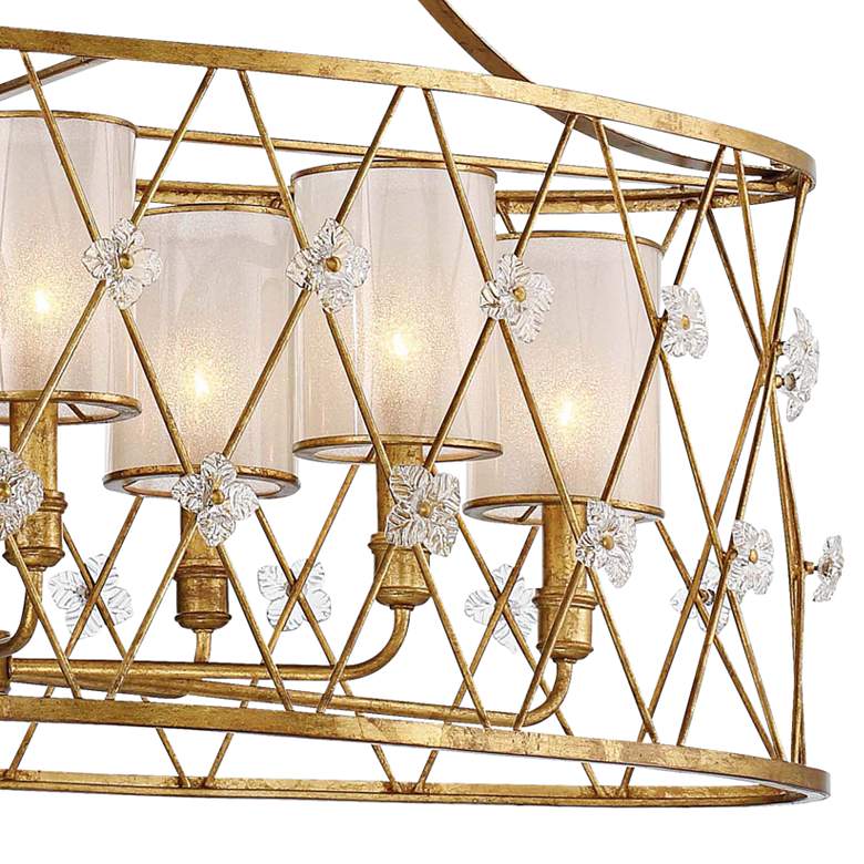 Image 3 Metropolitan Victoria Park 43" Gold and Iris Glass Oval Pendant Light more views