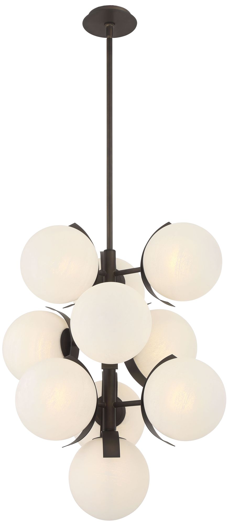 Metropolitan Vino 10-Lt 24.75-in Dark Bronze Pendant with Alabaster Shade