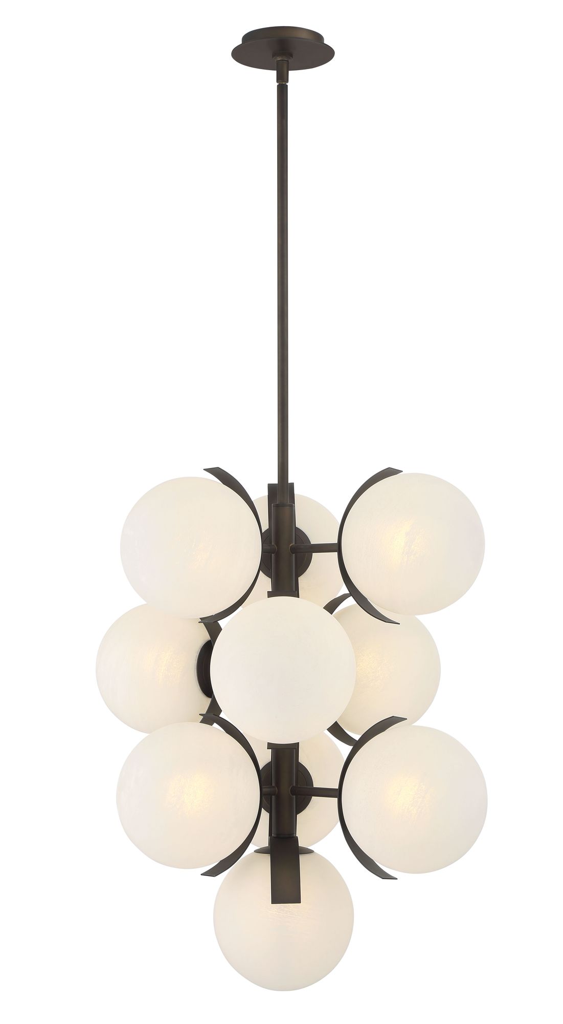 Image 3 Metropolitan Vino 10-Lt 24.75-in Dark Bronze Pendant with Alabaster Shade more views