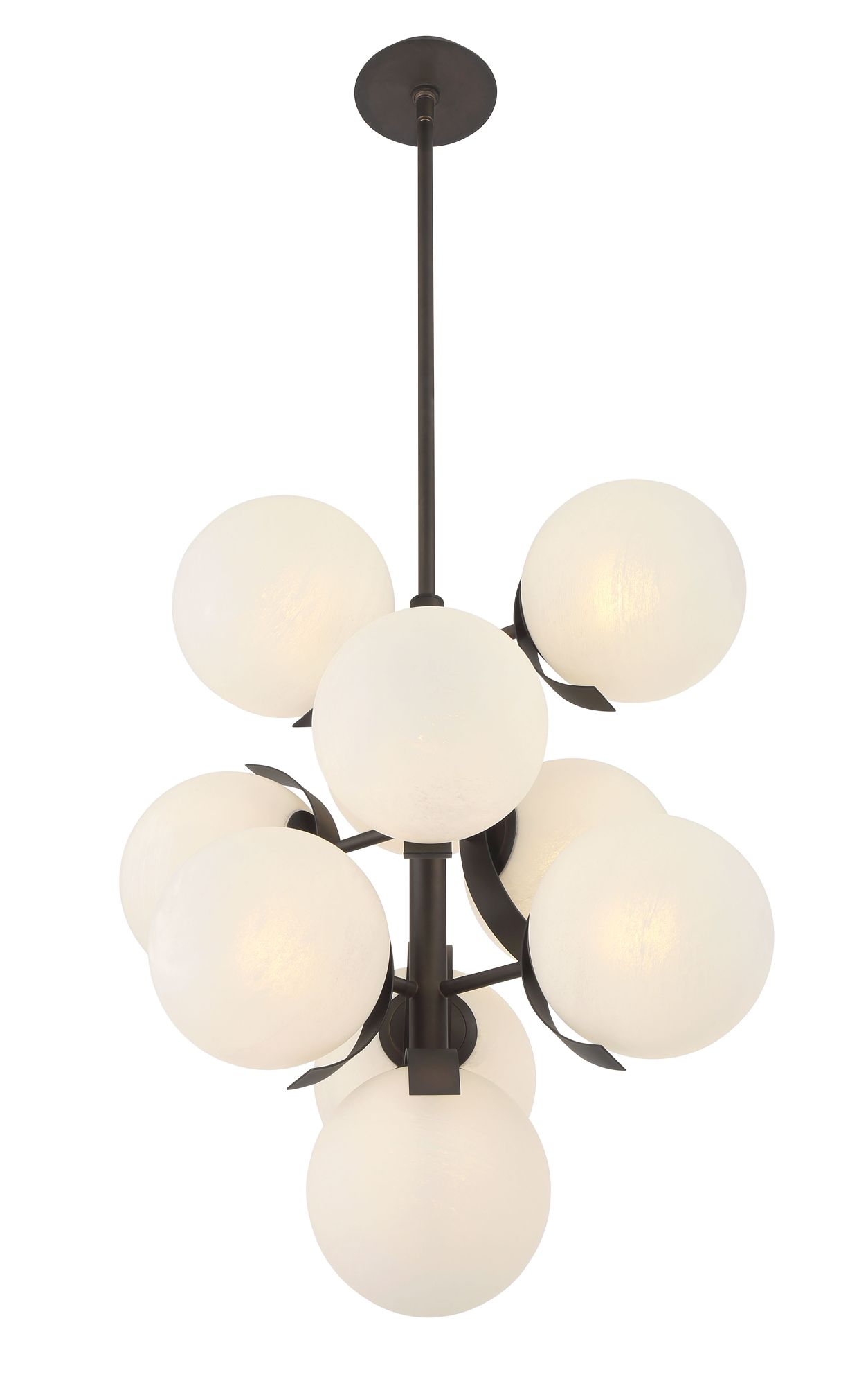 Image 7 Metropolitan Vino 10-Lt 24.75-in Dark Bronze Pendant with Alabaster Shade more views