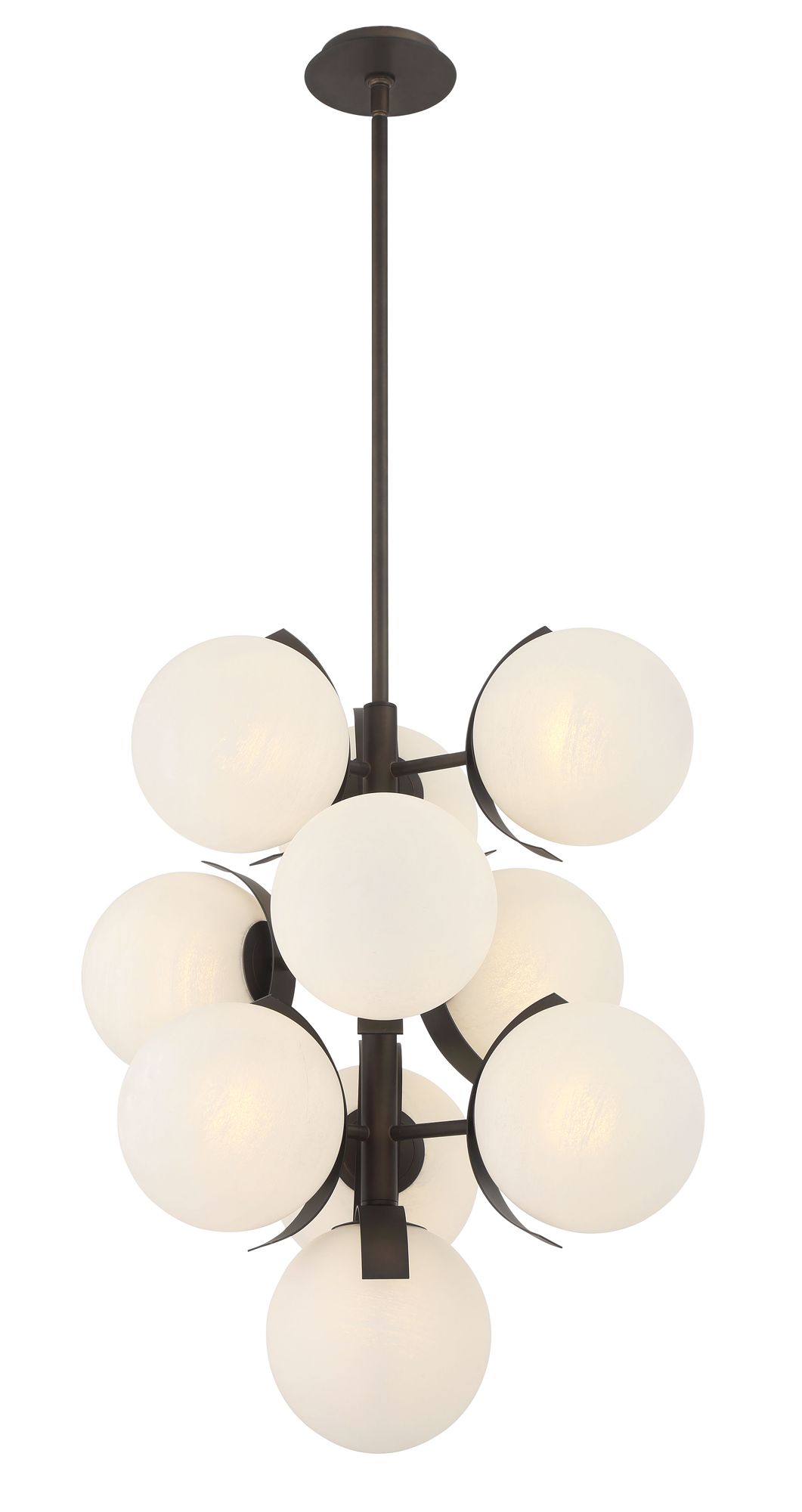 Metropolitan Vino 10-Lt 24.75-in Dark Bronze Pendant with Alabaster Shade