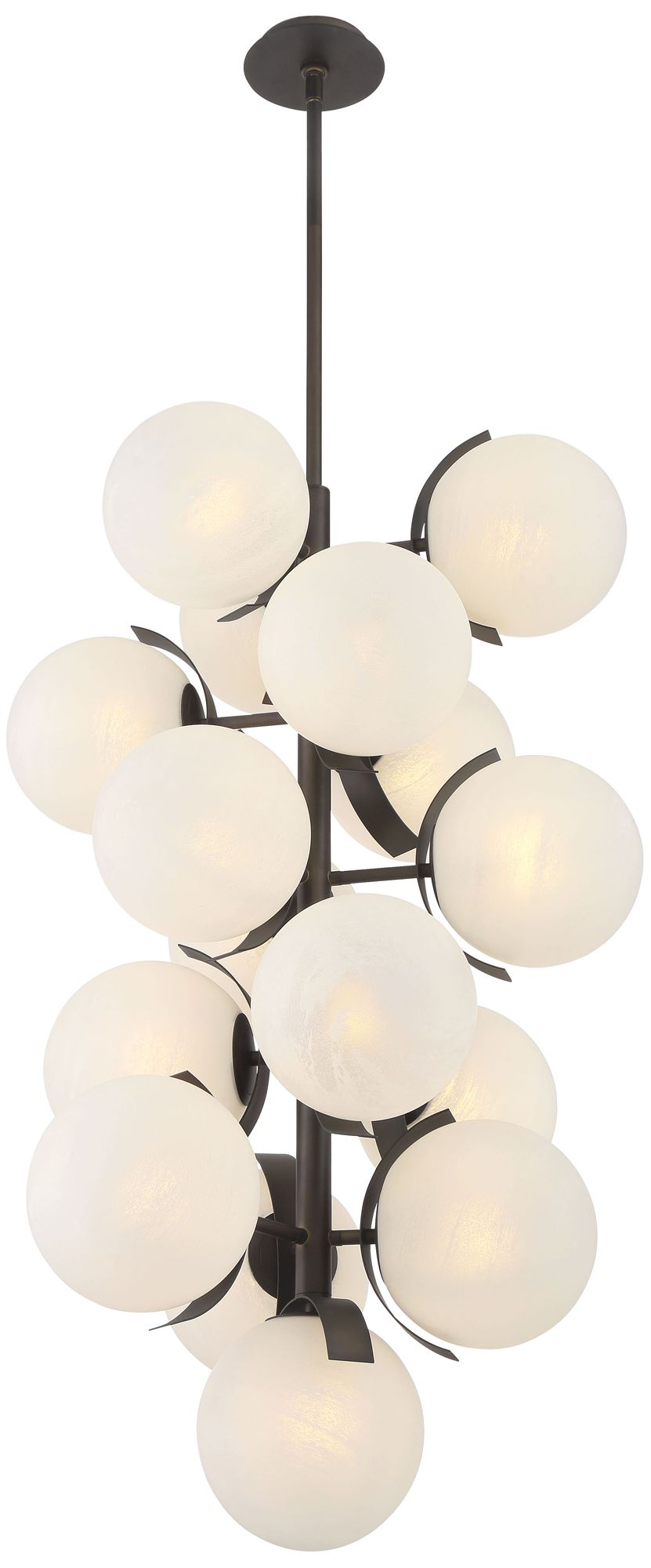 Metropolitan Vino 16-Lt 24.75-in Dark Bronze Pendant with Alabaster Shade