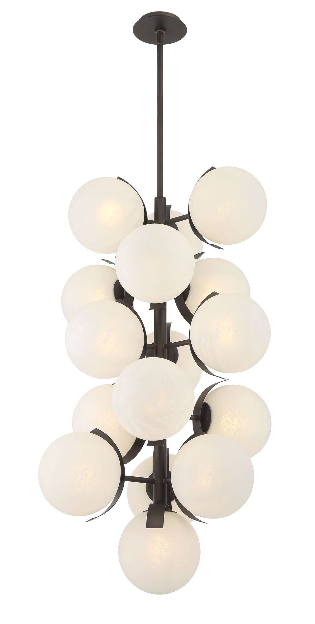 Image 3 Metropolitan Vino 16-Lt 24.75-in Dark Bronze Pendant with Alabaster Shade more views
