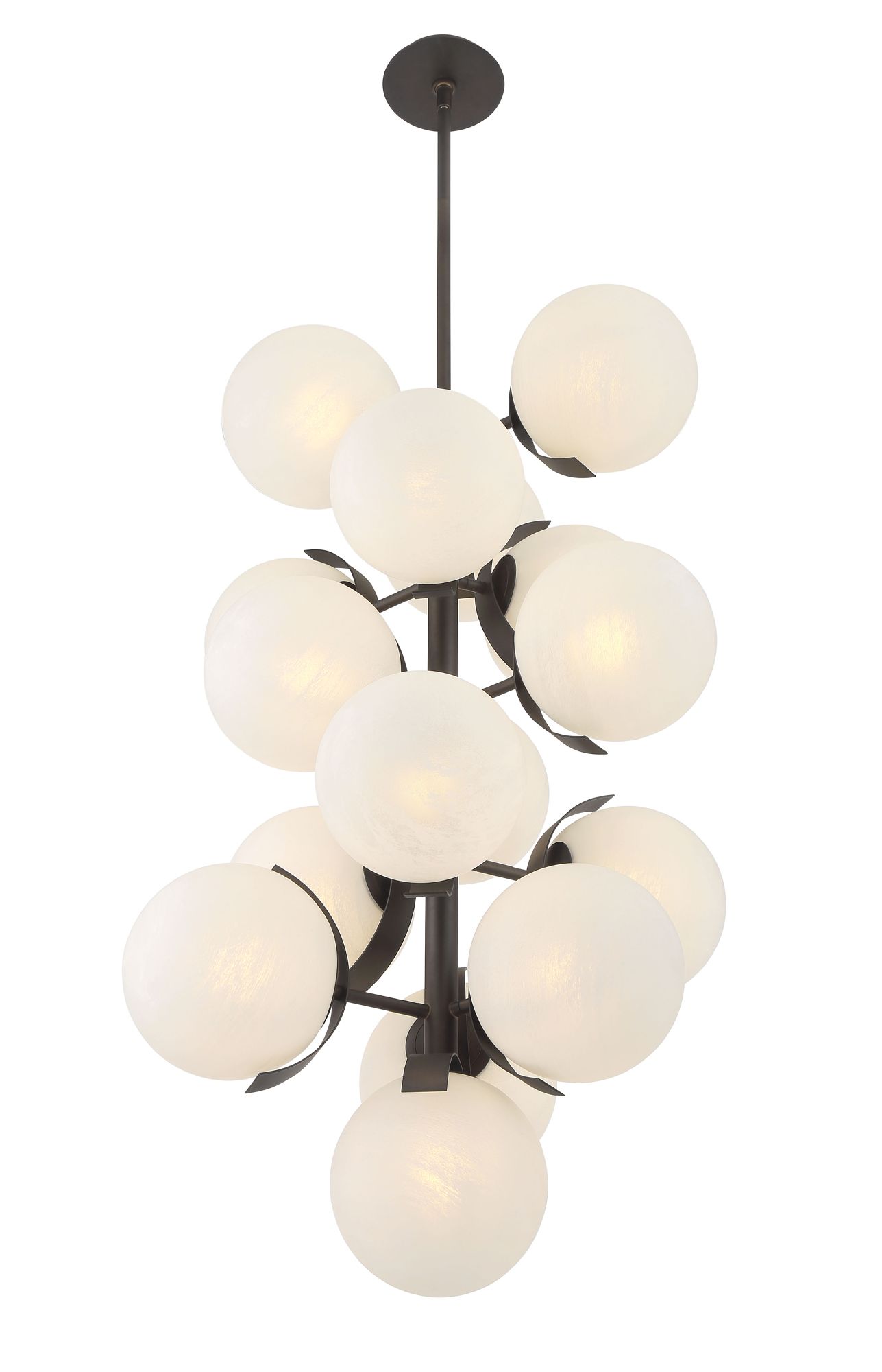 Image 5 Metropolitan Vino 16-Lt 24.75-in Dark Bronze Pendant with Alabaster Shade more views