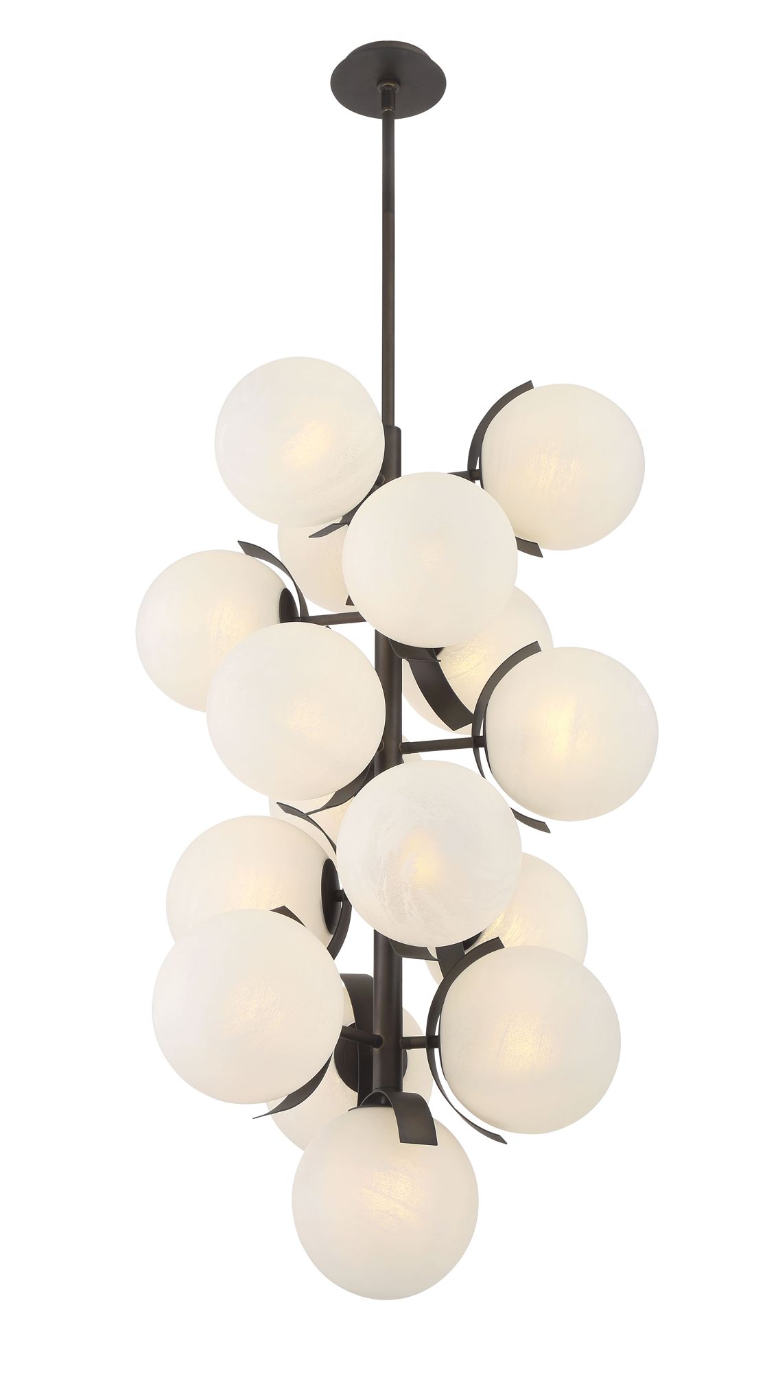 Image 6 Metropolitan Vino 16-Lt 24.75-in Dark Bronze Pendant with Alabaster Shade more views