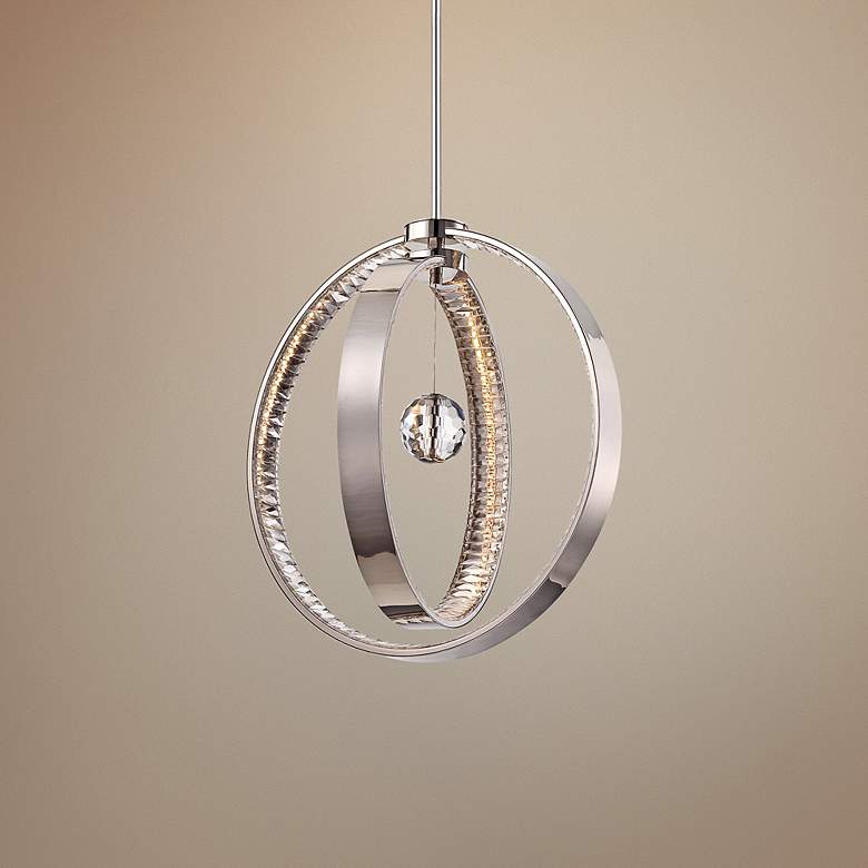 Image 1 Metropolitan Winter Solstice 19 3/4 inch Wide Nickel LED Pendant