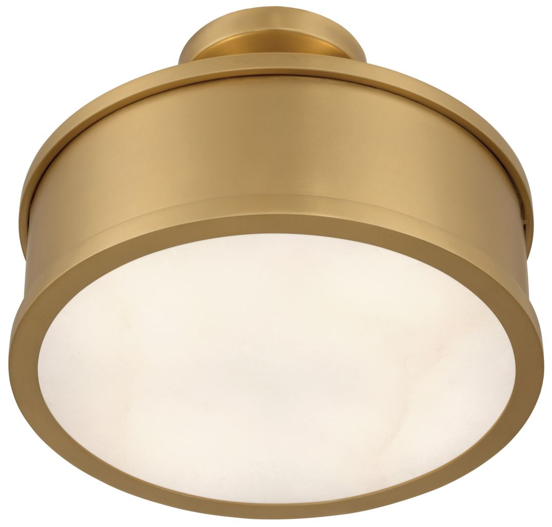 Image 3 Metropolitan Wynn 2-Lt 12-in Legacy Brass Semi-Flush with Alabaster Shade more views