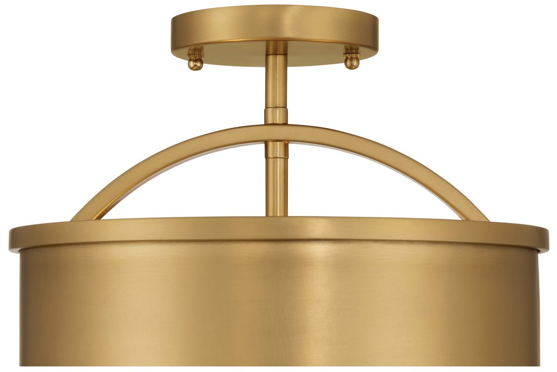 Image 5 Metropolitan Wynn 2-Lt 12-in Legacy Brass Semi-Flush with Alabaster Shade more views