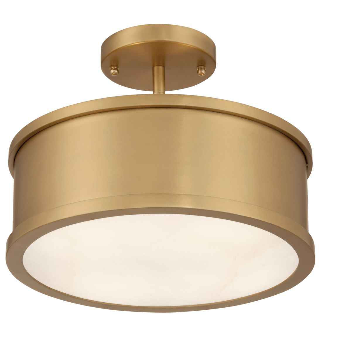 Image 6 Metropolitan Wynn 2-Lt 12-in Legacy Brass Semi-Flush with Alabaster Shade more views