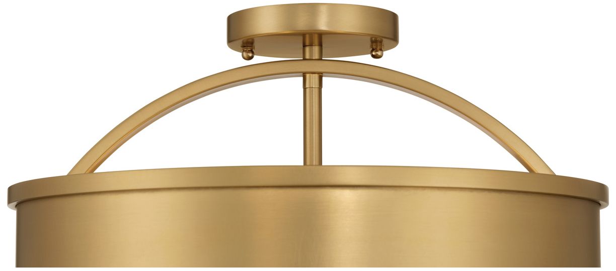 Image 5 Metropolitan Wynn 4-Lt 16-in Legacy Brass Semi-Flush with Alabaster Shade more views