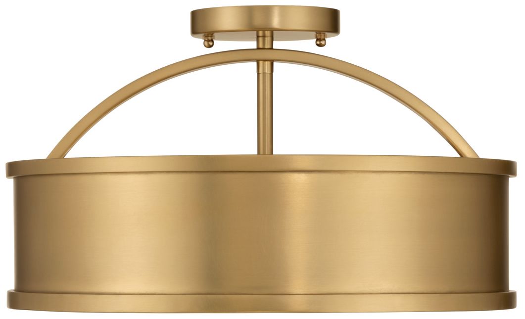 Image 7 Metropolitan Wynn 4-Lt 16-in Legacy Brass Semi-Flush with Alabaster Shade more views