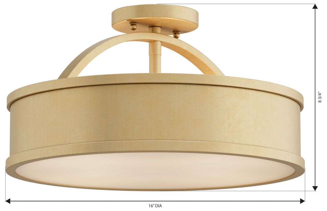 Metropolitan Wynn 4-Lt 16-in Legacy Brass Semi-Flush with Alabaster Shade