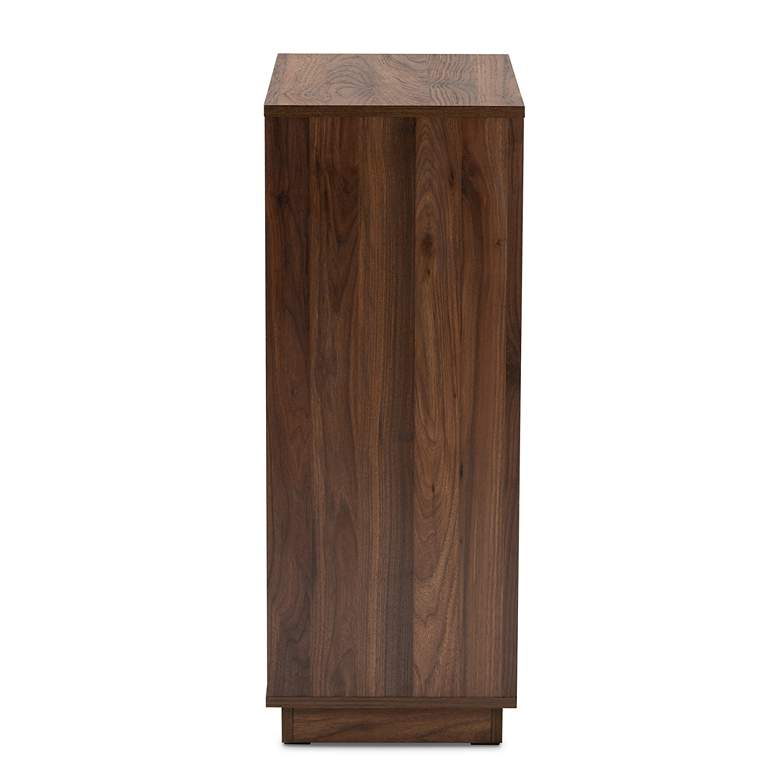 Image 5 Mette White and Walnut 5-Shelf Wood Entryway Shoe Cabinet more views