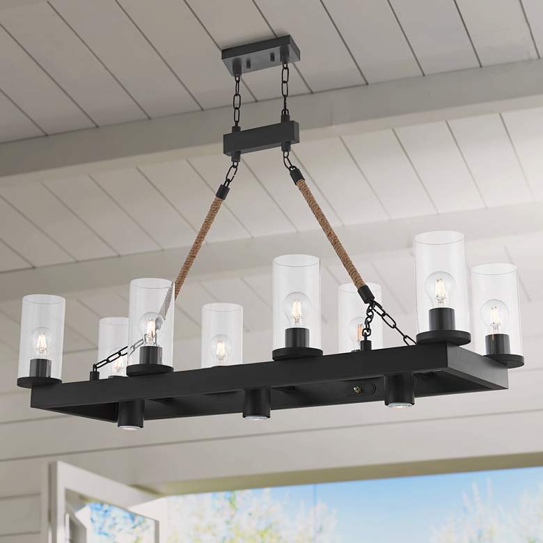 Image 1 Metuchen 44" Wide Bronze Kitchen Island Light Chandelier