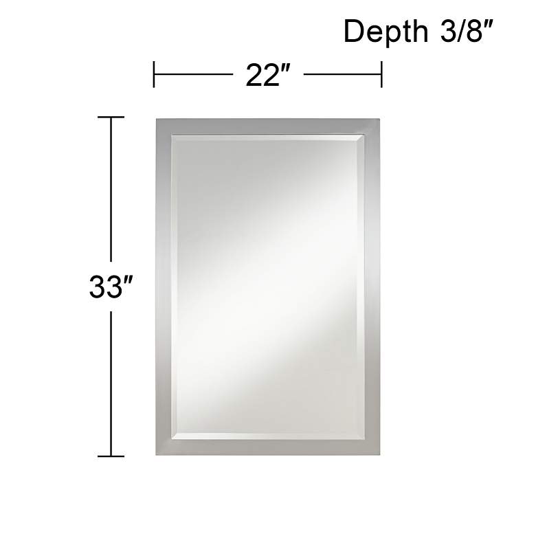 Image 6 Metzeo Chrome 22" x 33" Rectangular Wall Mirrors Set of 2 more views
