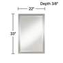 6_Metzeo Chrome 22" x 33" Rectangular Wall Mirrors Set of 2 more views
