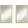2_Metzeo French Brass 22" x 33" Rectangular Wall Mirrors Set of 2
