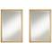 Metzeo French Brass 22" x 33" Rectangular Wall Mirrors Set of 2