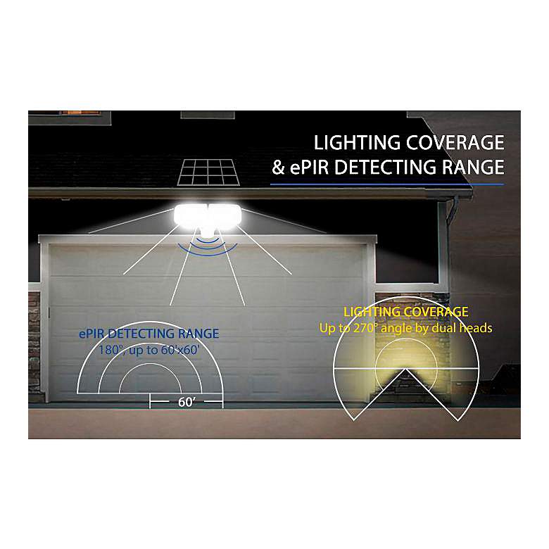 Image 4 Metzer 5 1/4 inch High White Solar 2-Light LED Flood Spot Light more views
