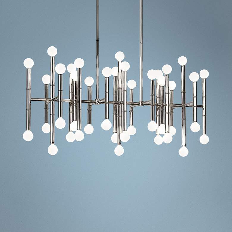 Image 1 Meurice 38"W Polished Nickel Kitchen Island Light Chandelier