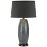 Mezzaluna Blue Gray LED Table Lamp with Gray Shade