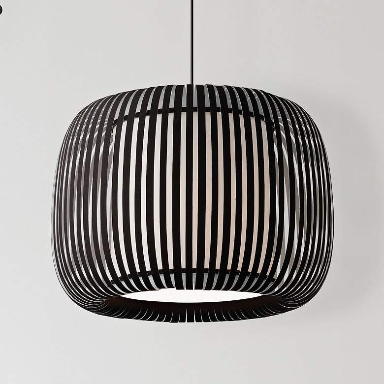 Image 1 Mia 18" Wide Painted Black Slit Shade Pendant Light