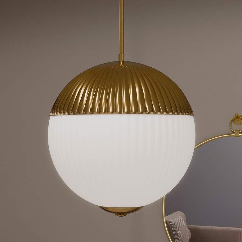 Image 1 Mia 2-Light Brushed Gold Pendant Light