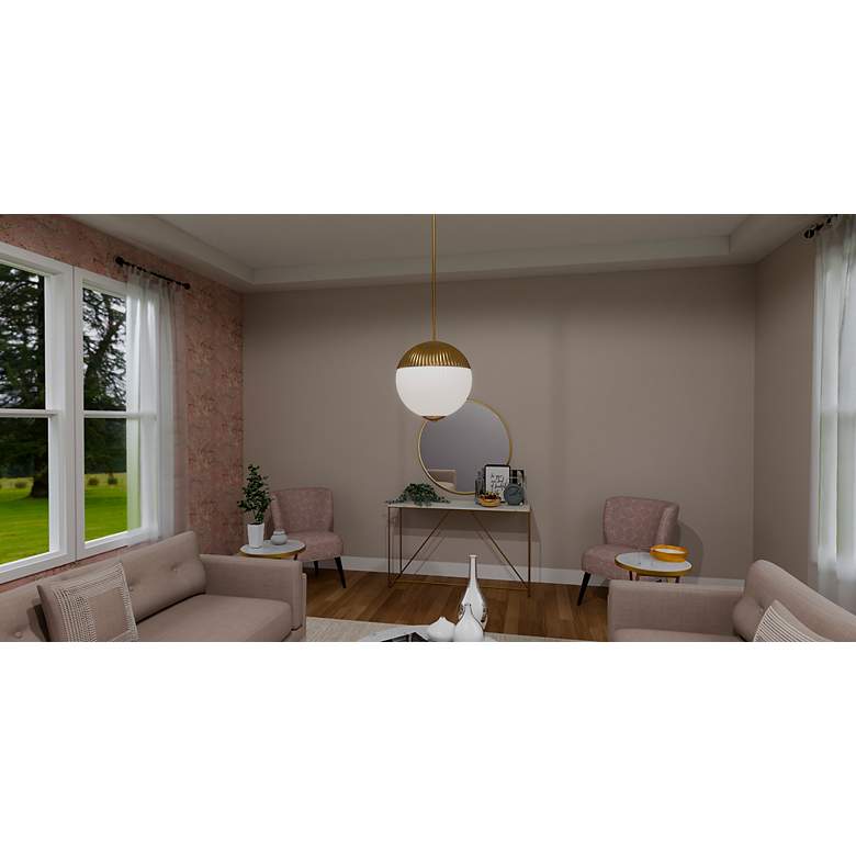 Image 6 Mia 2-Light Brushed Gold Pendant Light more views