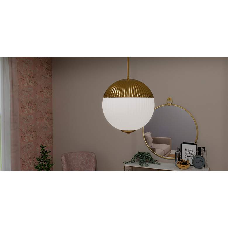 Image 7 Mia 2-Light Brushed Gold Pendant Light more views