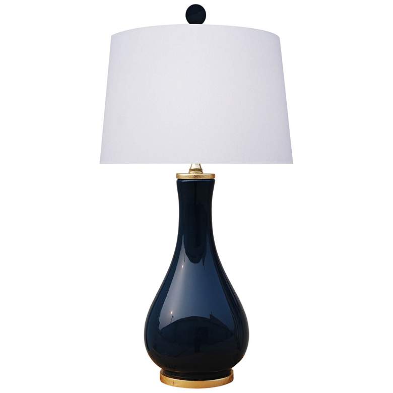Image 2 Mia 23 1/2 inch Dark Navy Blue Porcelain Vase Accent Table Lamp