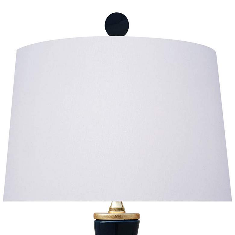 Image 3 Mia 23 1/2 inch Dark Navy Blue Porcelain Vase Accent Table Lamp more views