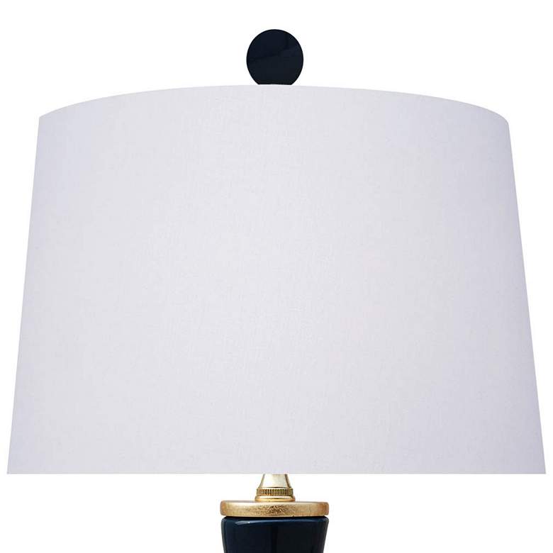 Image 3 Mia 23 1/2" Dark Navy Blue Porcelain Vase Accent Table Lamp more views
