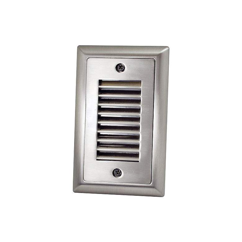 Image 1 Mia 3 inchW Brushed Nickel Vertical Louvered LED Mini Step Light