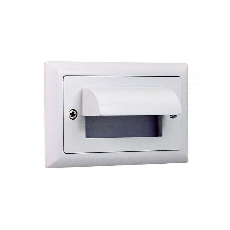 Image 1 Mia 4 3/4" Wide White Horizontal Shroud LED Mini Step Light