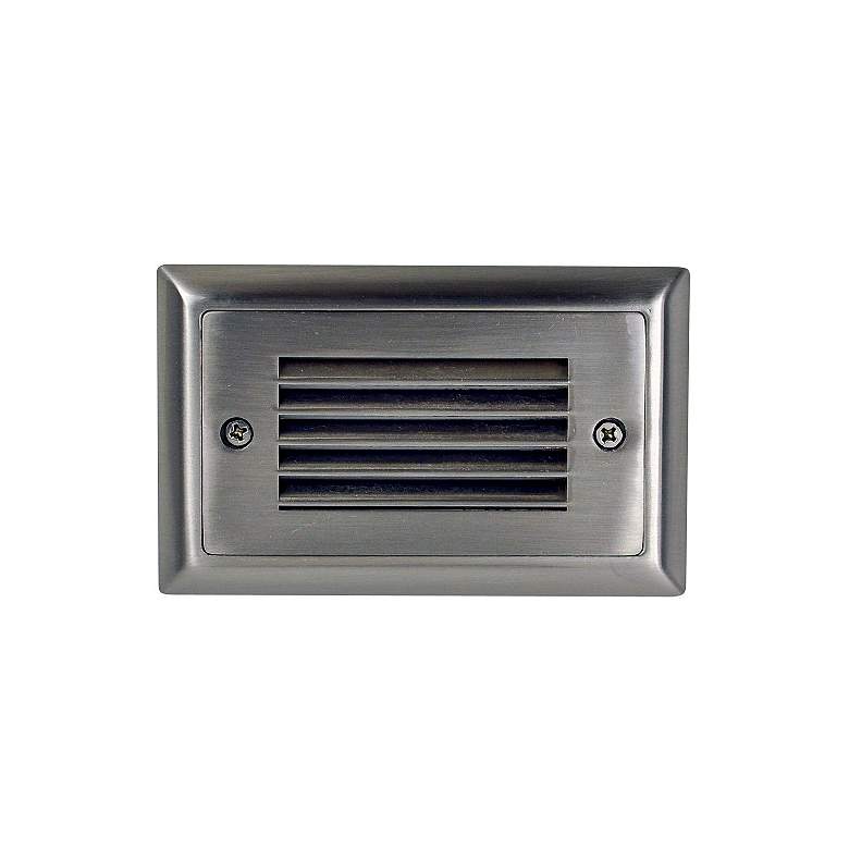 Image 1 Mia 4 3/4 inchW Nickel Horizontal Louvered LED Mini Step Light