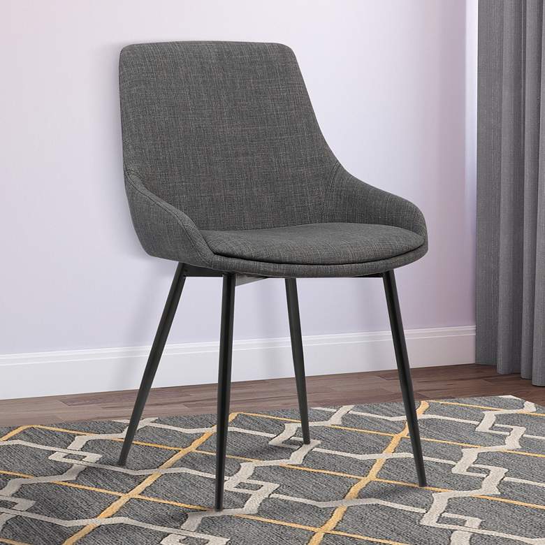 Image 1 Mia Charcoal Fabric Armless Dining Chair