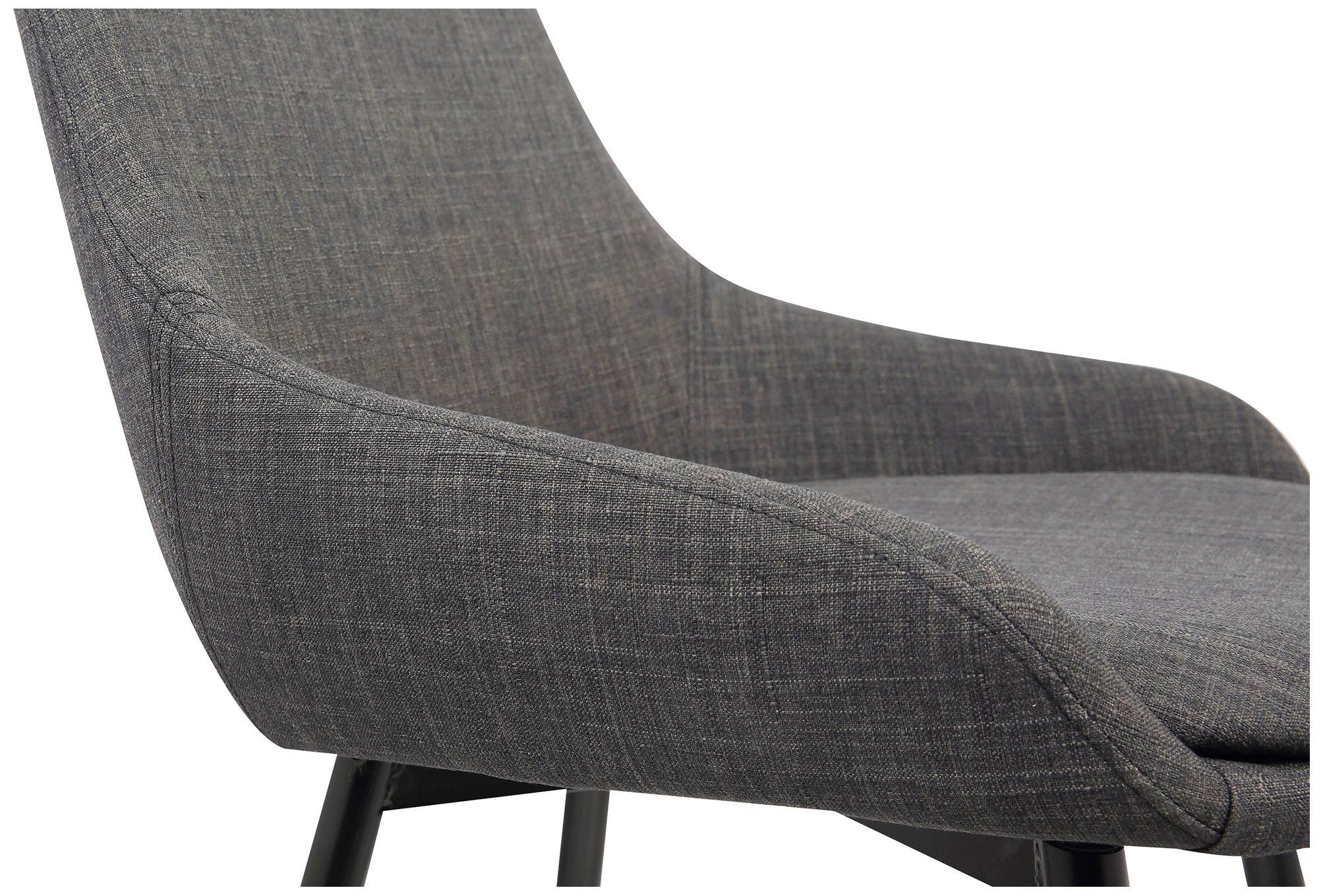 Mia Charcoal Fabric Armless Dining Chair