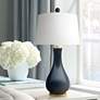 Mia Dark Navy Blue Porcelain Vase Accent Table Lamp