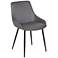 Mia Dining Chair in Gray Faux Leather and Black Powder Coated Finish