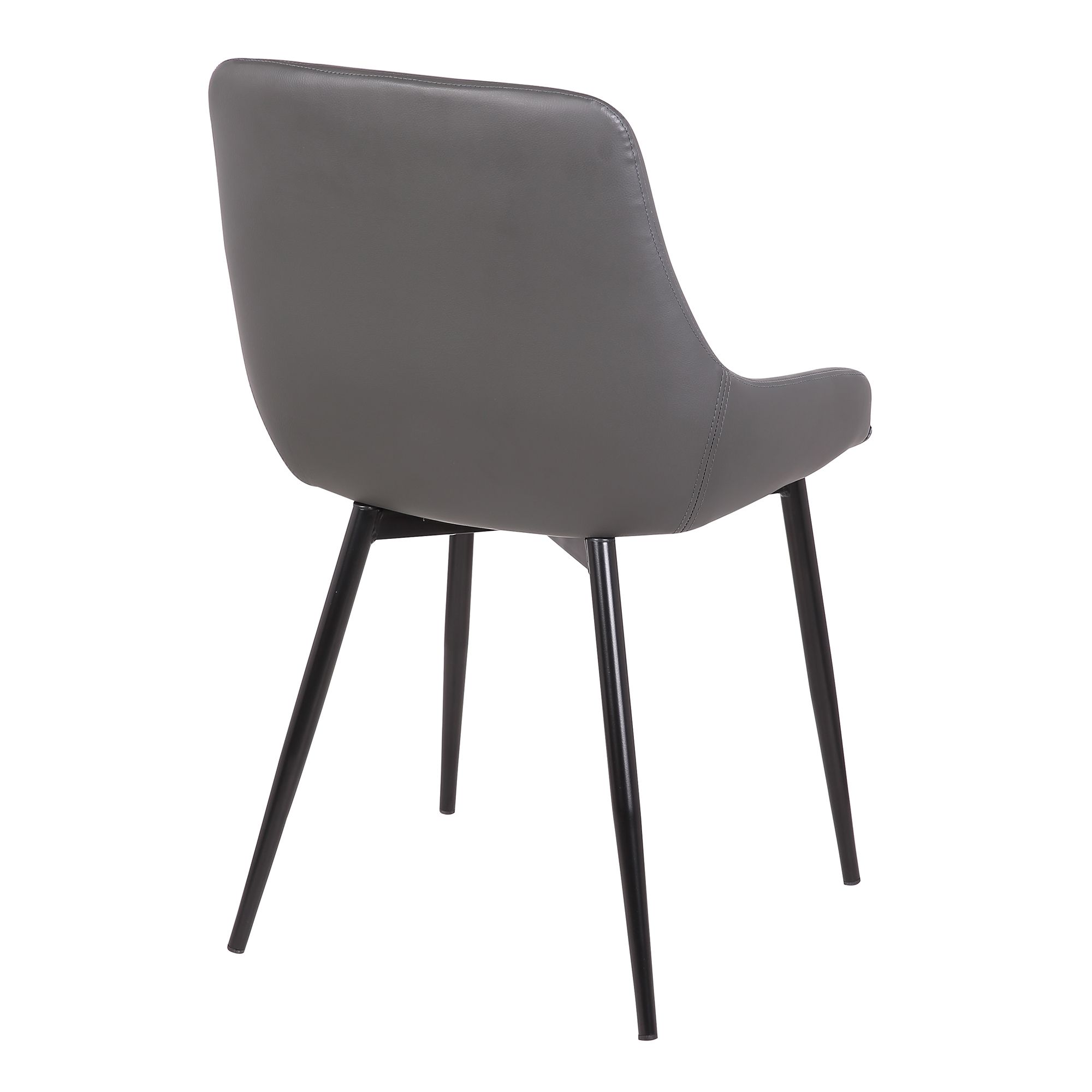 Image 4 Mia Dining Chair in Gray Faux Leather and Black Powder Coated Finish more views
