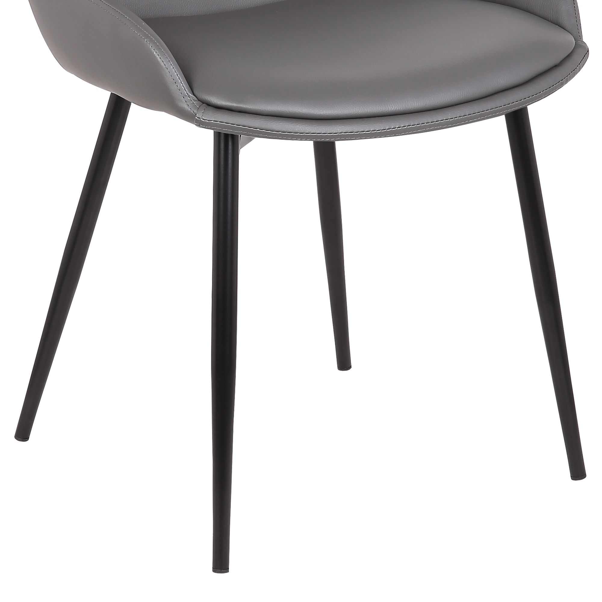 Image 7 Mia Dining Chair in Gray Faux Leather and Black Powder Coated Finish more views