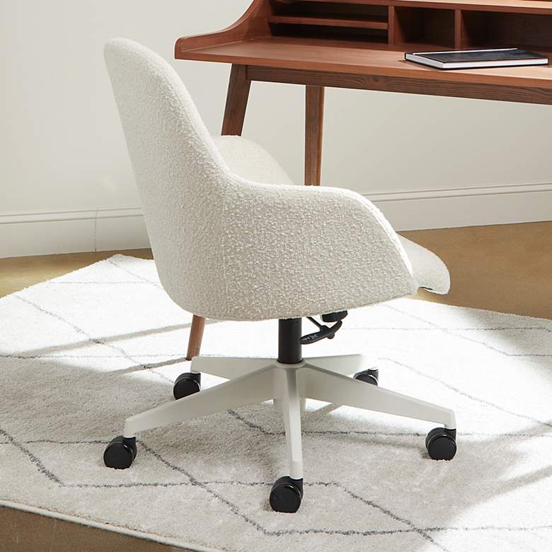 Image 1 Mia Ivory Fabric Adjustable Swivel Office Chair