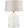 Mia Landscape Painted Bell Clear and White Glass Table Lamp