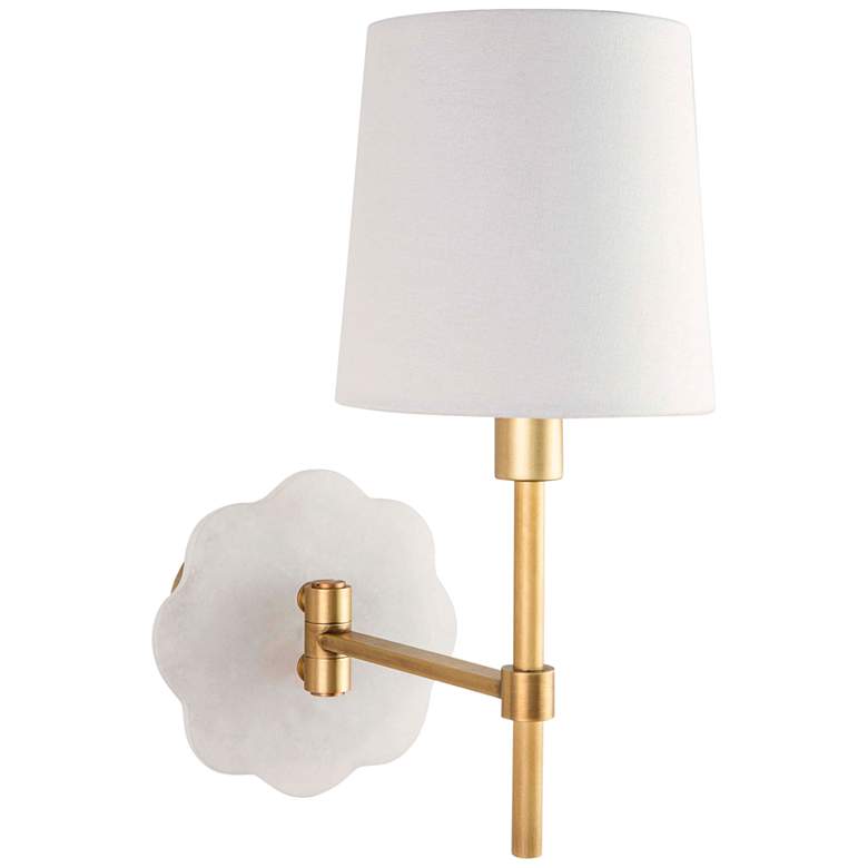 Image 1 Mia Natural Brass Hardwire Swing Arm Wall Lamp