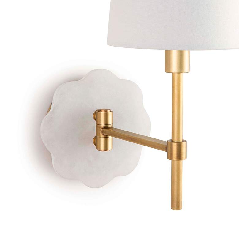 Image 4 Mia Natural Brass Hardwire Swing Arm Wall Lamp more views