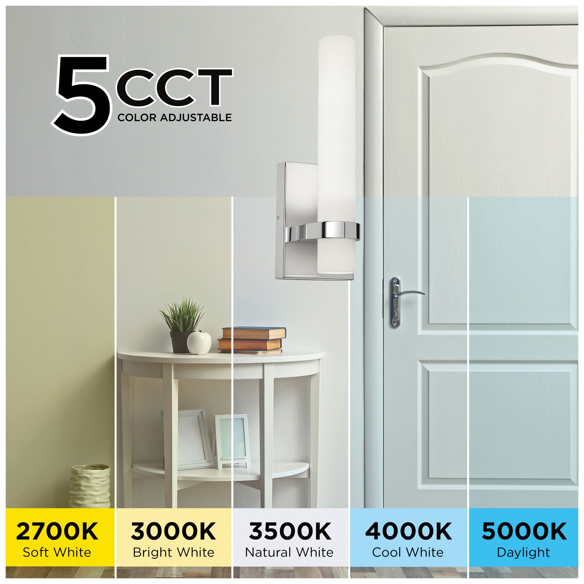 Image 6 Miami 13" High Polished Chrome LED Sconce more views