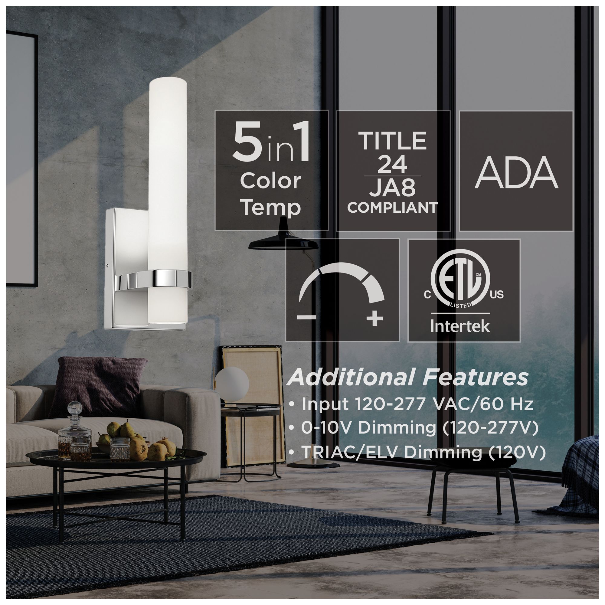 Image 7 Miami 13" High Polished Chrome LED Sconce more views