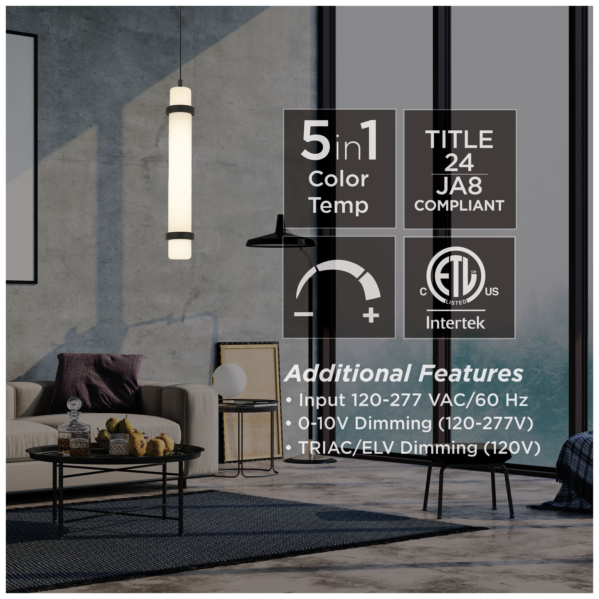 Image 7 Miami 15" High Black LED Pendant more views