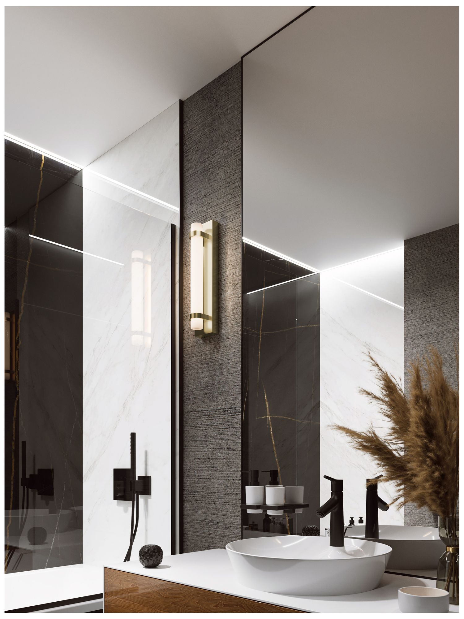 Image 3 Miami 18" Wide Light Antique Brass LED Vanity more views